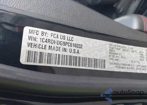 2023 Dodge Durango Gt Plus Rwd z USA, uszkodzony, nr VIN 1C4RDHDG9PC616032